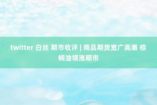 twitter 白丝 期市收评 | 商品期货宽广高潮 棕榈油领涨期市