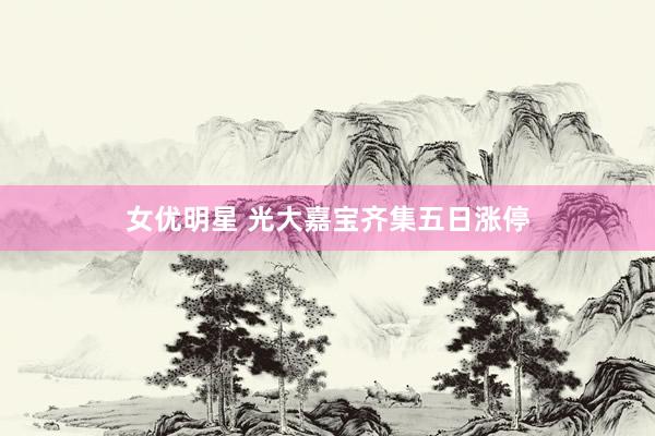 女优明星 光大嘉宝齐集五日涨停